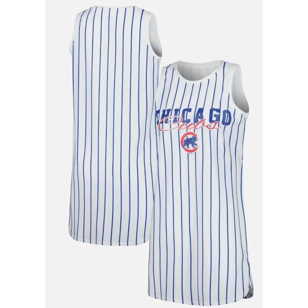 NWT - Women's Chicago Cubs Reel Pinstripe Knit Sleeveless Nightshirt Size M